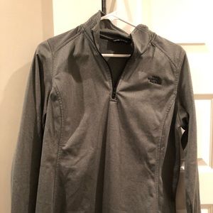 Women’s Grey NorthFace Slim Fit Quarter Zip L